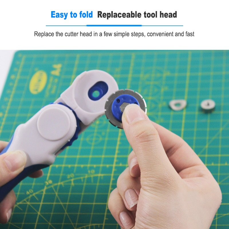 3 in 1 Handheld Rotary Circle Cutter Circular Blades 28mm Paper Cutter Leather Fabric Cutting Tool For Straight Dotted Wave Line