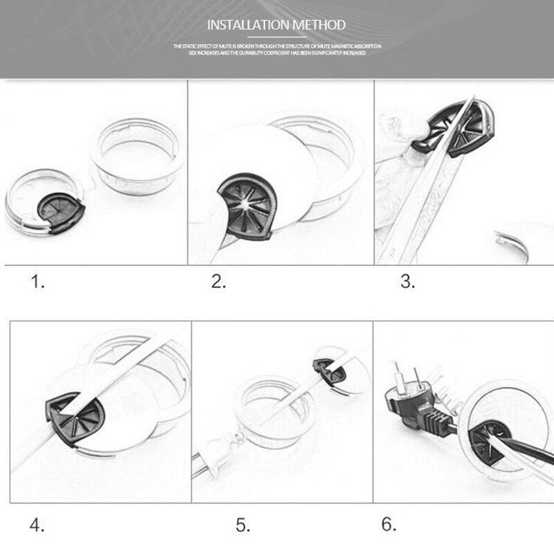 Plast skrivbord bordsgenomföring kabel sladd hål lock för hemmakontor 50/60/80mm--m25