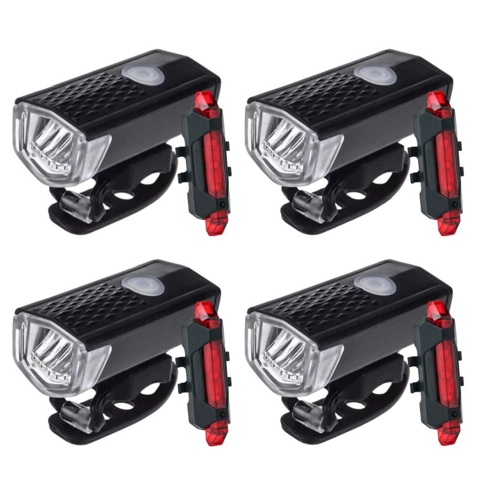 Faro delantero LED para bicicleta de montaña, linterna de advertencia, recargable vía USB, a prueba de lluvia, 1/2 piezas: Amarillo claro