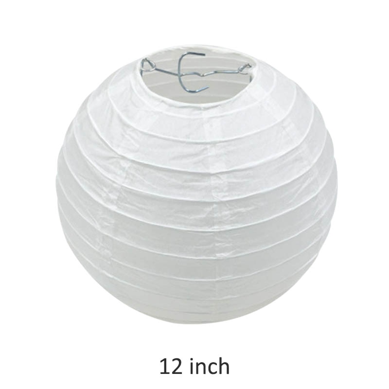 Accessoires de fête d'anniversaire blanc fournitures d'école maternelle enfants ronds peinture lanterne de papier chinois bricolage lanterne abat-jour