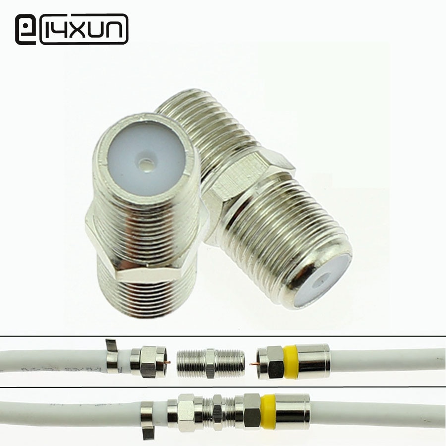 2 stk f head tv hunn til hunn plug jack lukket krets skjøt plugg rettvinklet antenner tv f koaksial plugger adapter kontakt