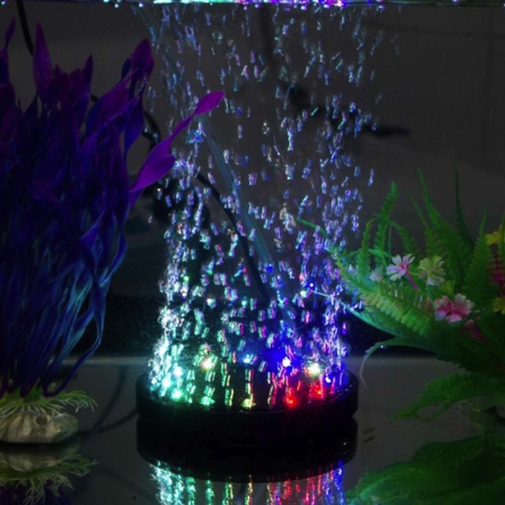 Vandtæt ledet luftboble lys 110-240v akvarium 2 størrelse farverig fiskeskål akvarium lampe akvarium led belysning vandfunktioner