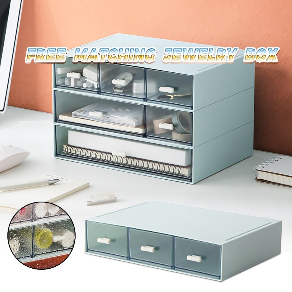 Can Be Combined Cosmetic Storage Box Plastic Cosmetics Box Nail-polish Organizer Swabs-holder Bathroom Storage Box#g30