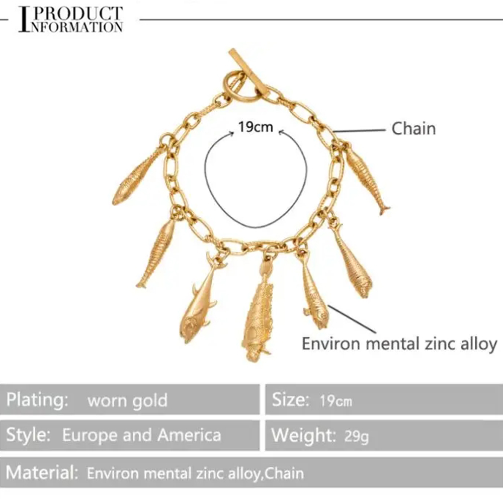 Moda colorida estrela do mar concha concha pulseiras para mulheres ouro-cor corrente pulseira oceano verão praia jóias: Cor dourada amarelo claro