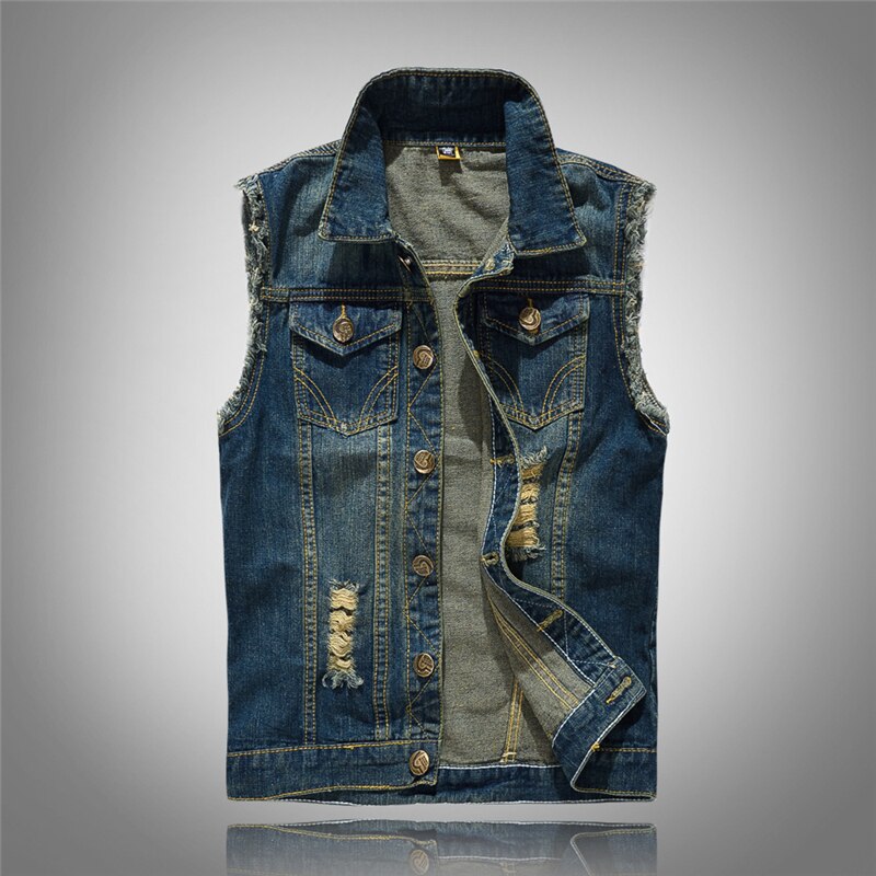 80s Vintage hommes Denim gilet homme sans manches – Grandado