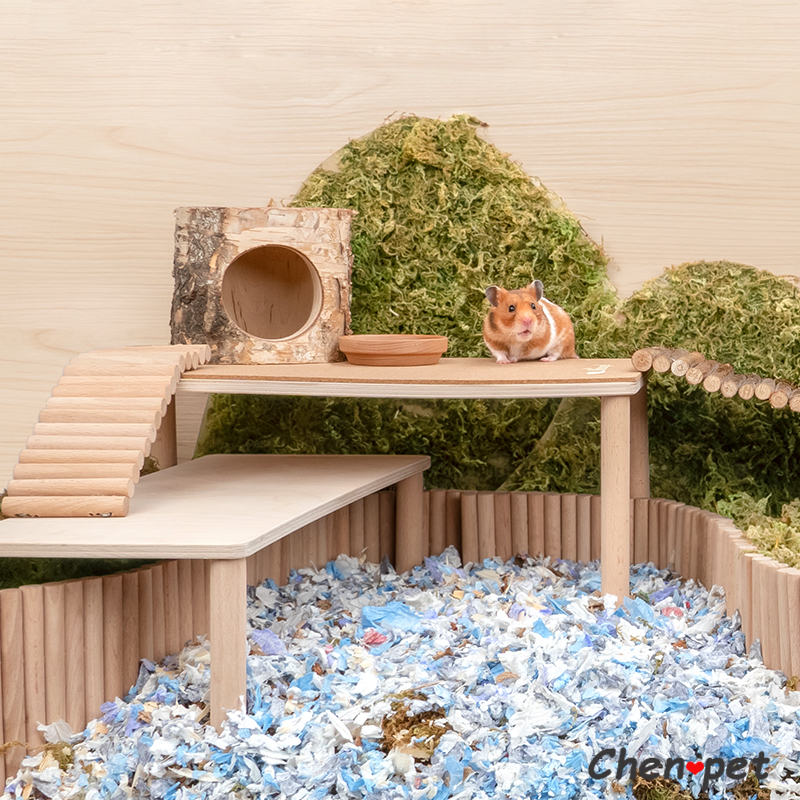 Picture of Natural Wooden Table for Small Pet Cage Hamster Wo... - Grandado