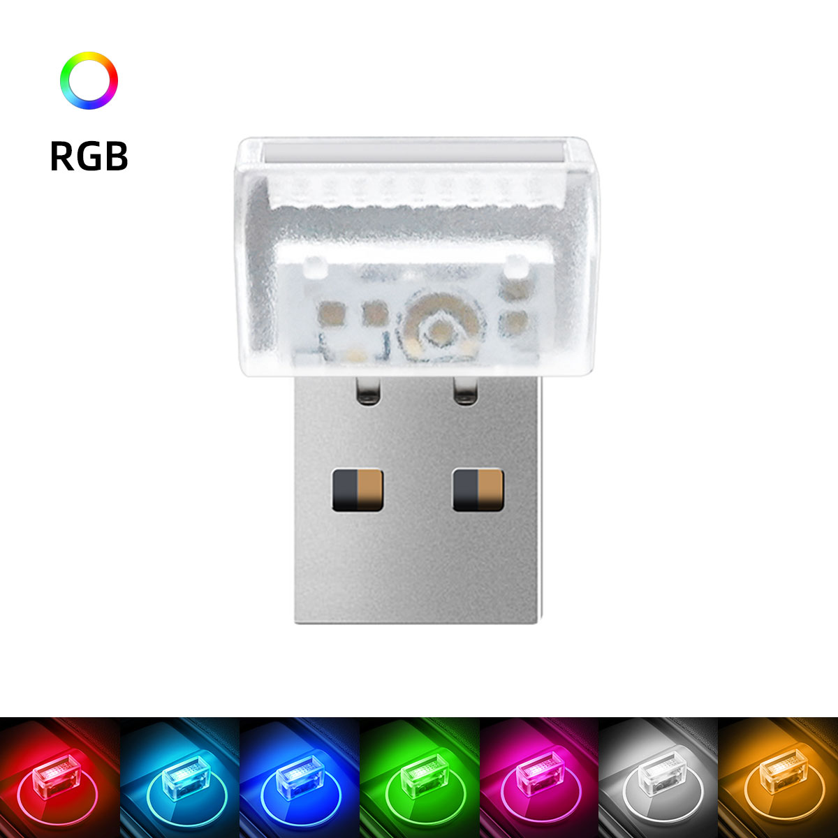 1pcs Mini USB LED Car Light Decoration Atmosphere Lights Universal Emergency Lighting Decorative Ambient Lamp for PC Flat Car: 3000K Golden