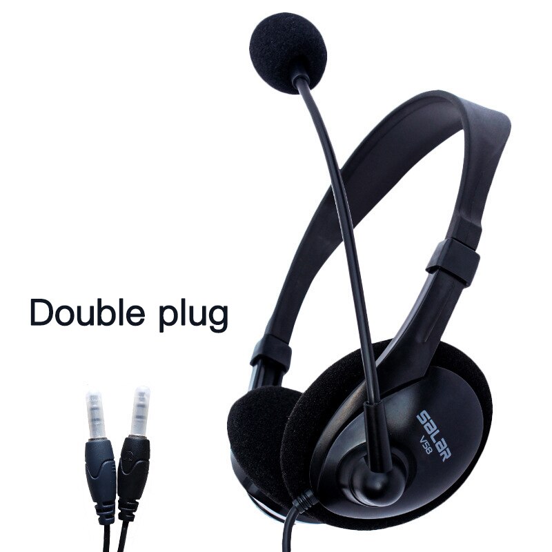 Computer Headset Gaming Entertainment Headset With Microphone Dedicated Headset For Teaching Conference Online Class: Double plug