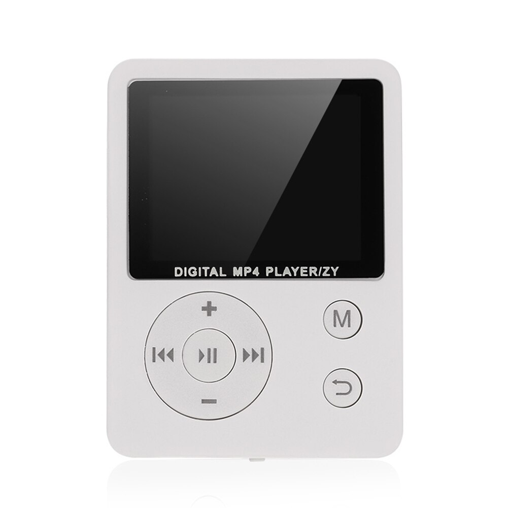 1.8 Inch Kleurenscherm Ultradunne MP4 Speler Ondersteuning 32G Tf Card Draagbare Hifi Muziekspeler: white circular butto