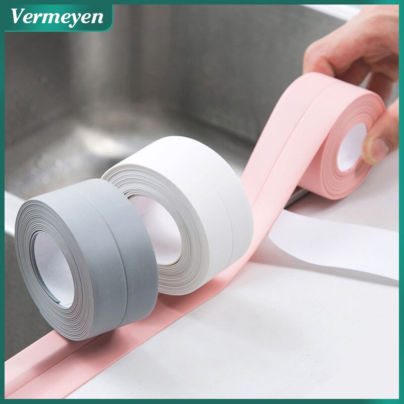 3.2 mx 2.2cm bad dusj servant badekar tetningslist tape pvc selvklebende vanntett veggklistremerke for bad kjøkkeninnredning