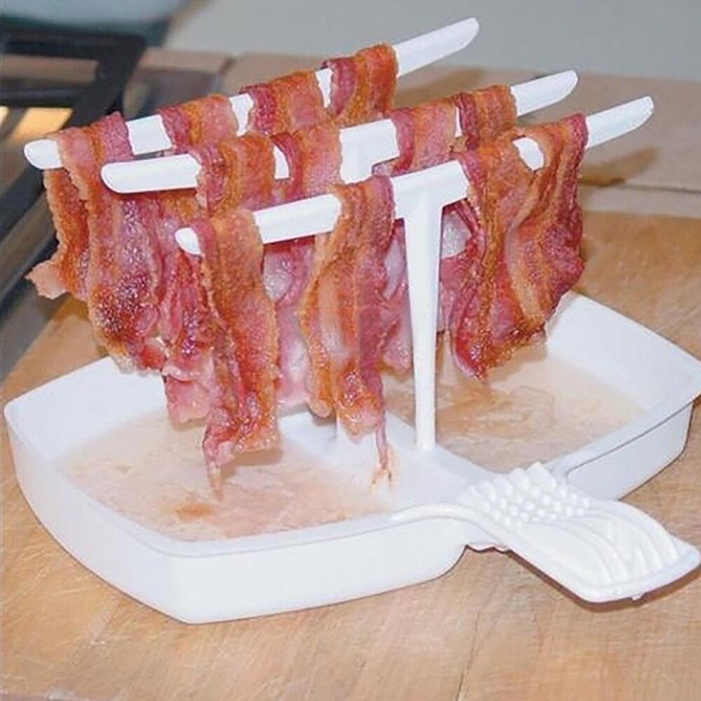 Grill bacon grillstativ komfurbakke bacon sprødere bbq grill husholdningsbacon plast stående