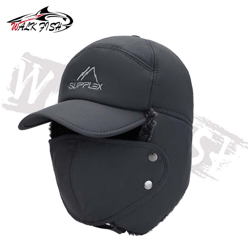 chodzić ryba czapka wędkarska zima ciepły mężczyźni Lei Feng czapka ochrona słuchu wiatroszczelna wodoodporna czapka narciarska aksamitna gruby odkryty kapelusz wędkarski: rodzaj A-szary