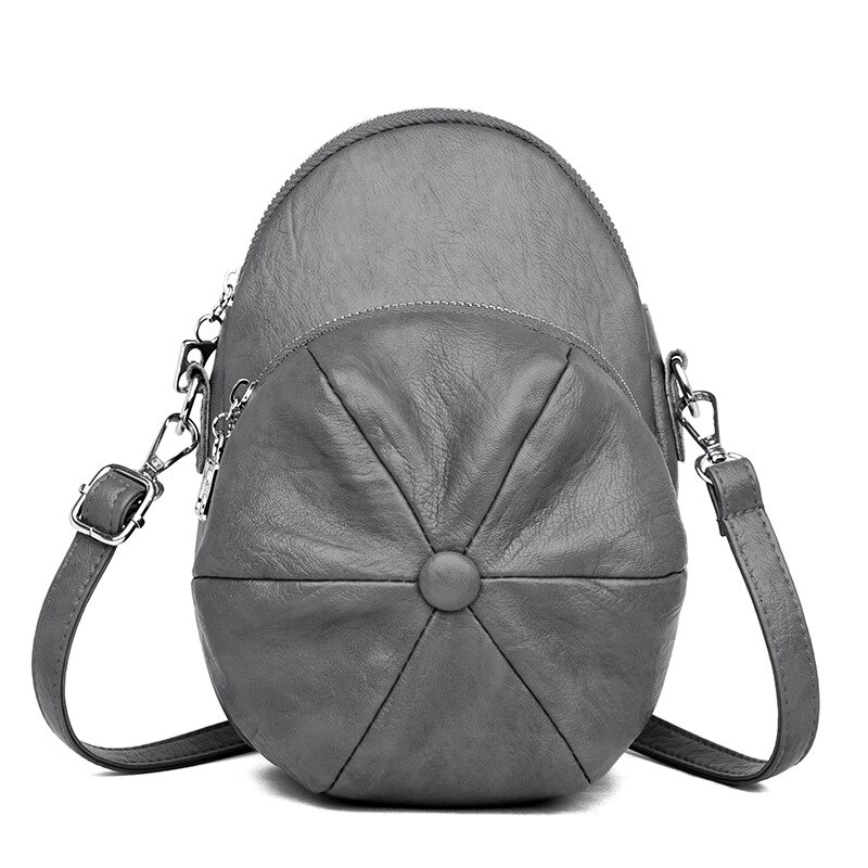 Ny lueform tilfeldig damevesker og håndvesker crossbody miniveske pu lær kvinnelig skulderveske trendpose: Grå