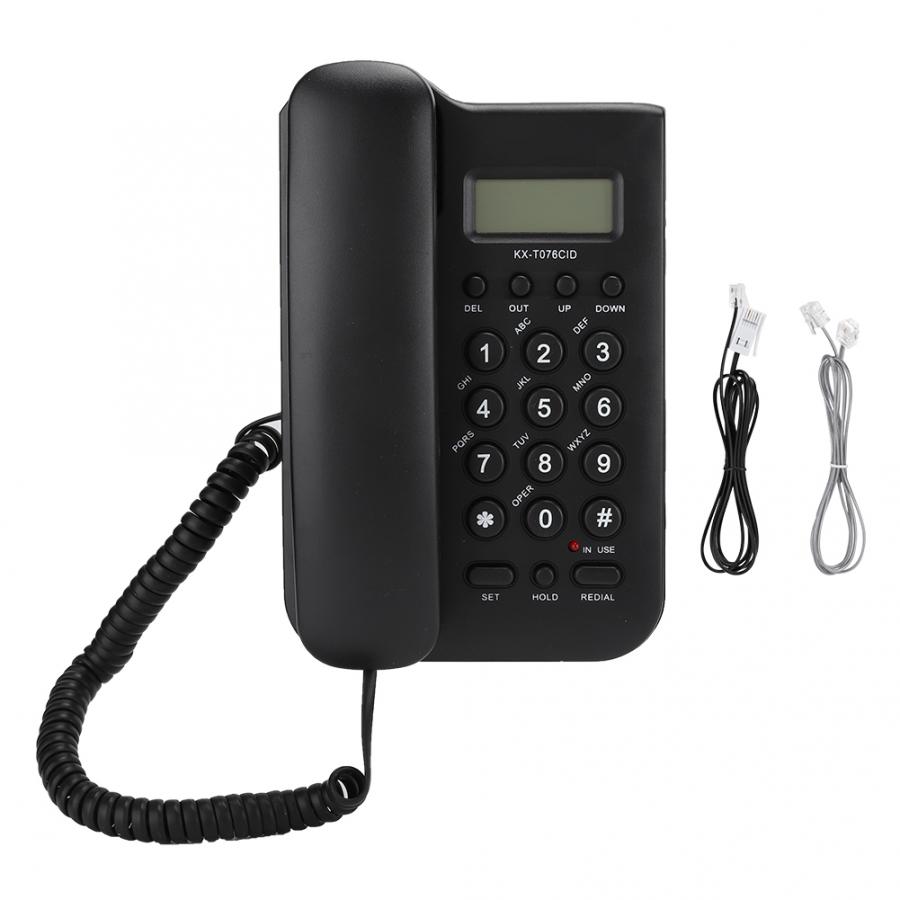 Kxt076 telefone celular com identificação, para chamadas sem uso das mãos, com som claro, redução de ruído, para casa, escritório, hotel, inglês: Preto