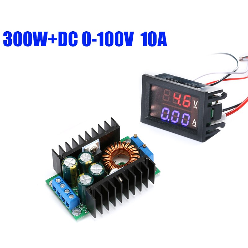 DC 9A 300W 150W Boost Converter Step Down Buck Converter Power module DC 0-100V 10A Digital Voltmeter Ammeter Dual Display: 300W With Voltmeter