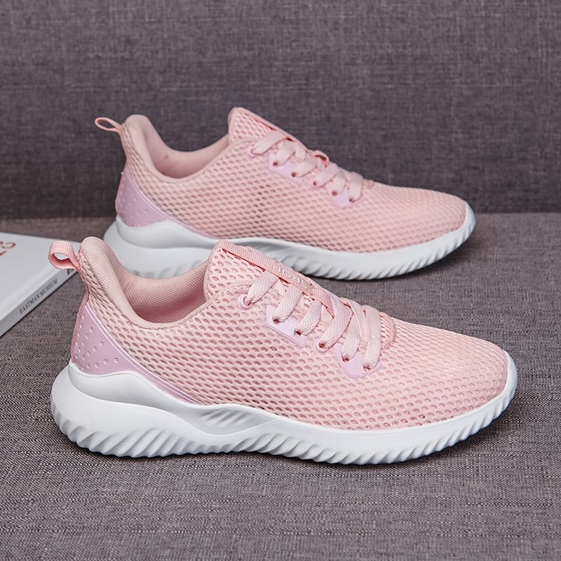 Tenis feminino almofada de ar tênis feminino rosa respirável desgastar-resistente sapatos de fitness esporte ao ar livre cesta femme tênis: Rosa / 9