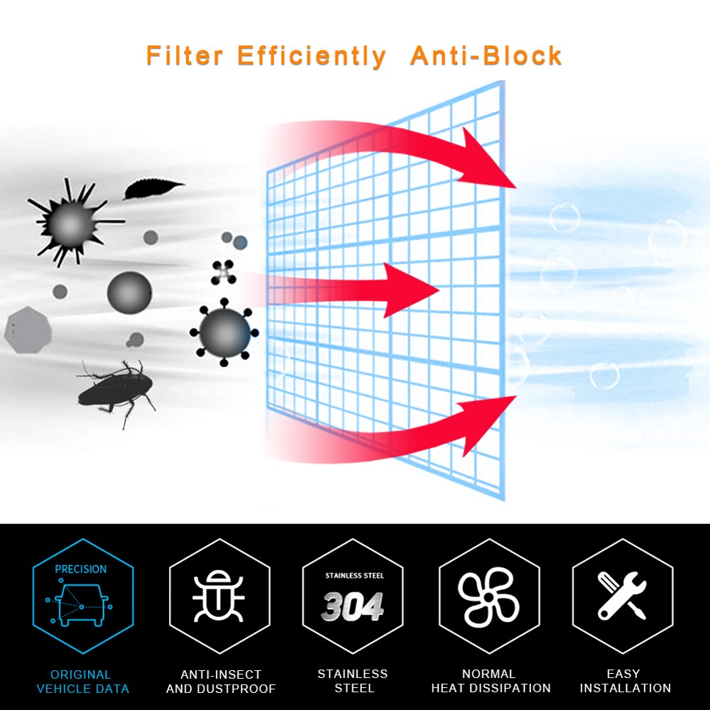 For Infiniti QX50 Car Accessory Front Grille Insert Net Anti-insect Dust Garbage Proof Inner Cover Net Stainless Mesh