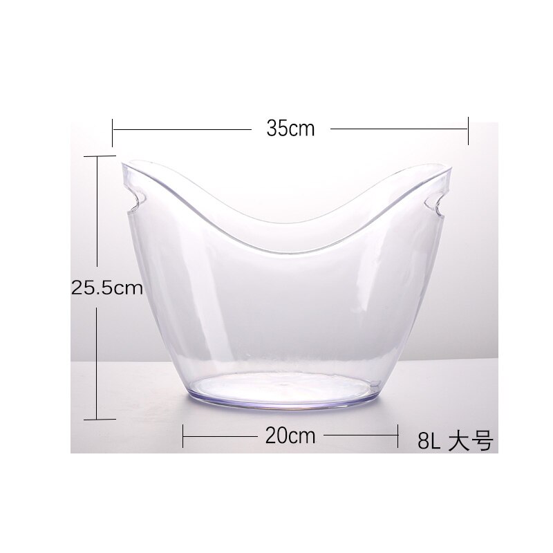 Ice Cube Container Ice Bucket Portable Bucket Wine Ice Cooler Beer Cabinet Bar Kitchen Space Saving Tools Whiskey Freeze Tools: transparent8L