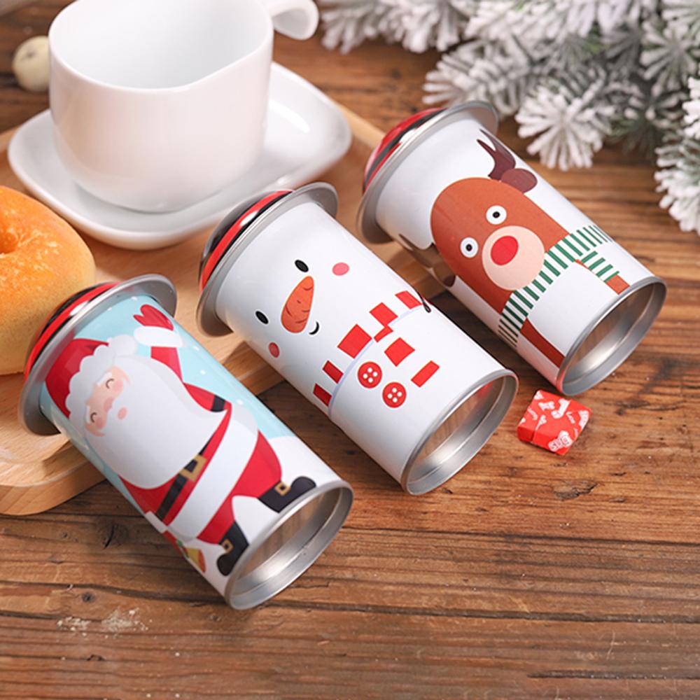 1pc joulu karkkia tina laatikko suuri kapasiteetti rauta karkkia purkki lasten laatikko joulukoristeita navidad koruja karkkia varastointi tölkki