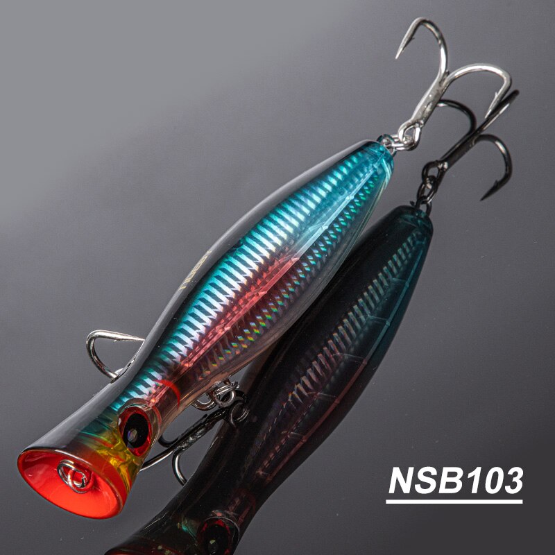 Señuelos de pesca Noeby Popper, 12cm, 43g, 16cm, 78g, 20cm, 150g, Wobbler flotante de agua salada, cebo duro Artificial para señuelo de pesca GT: 40 mm / Color blanco marfil