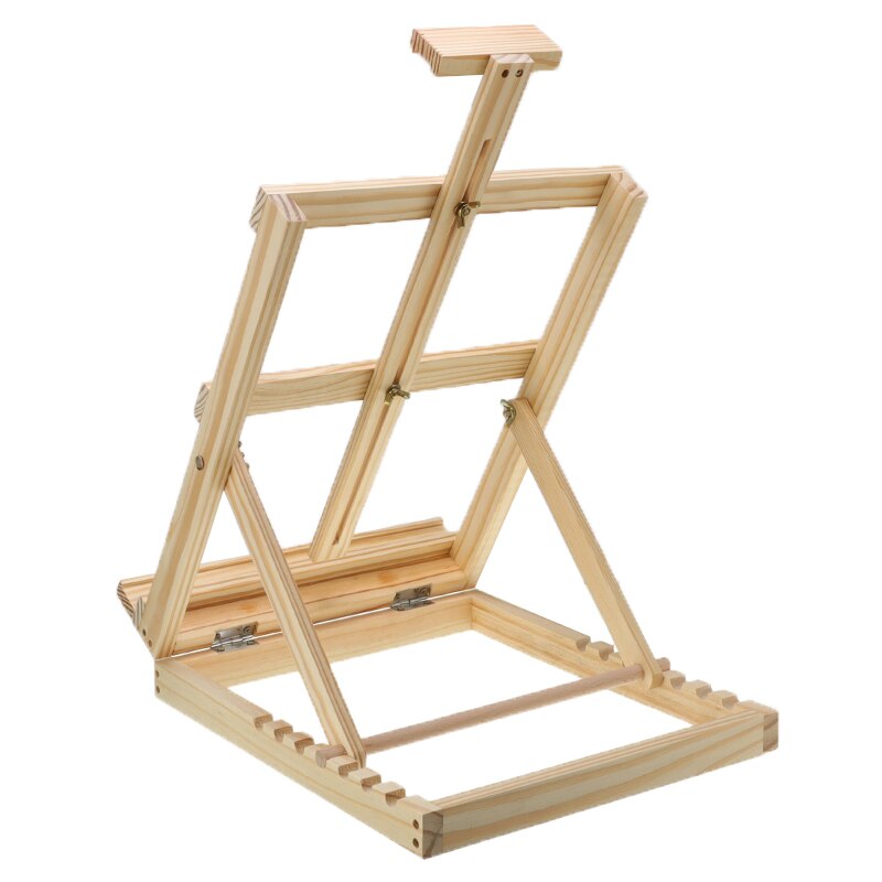 Wooden Easel H-Frame Stand Sketch Easel 53-63cm Adjustable Folding Tabletop for Artist Painting Drawing Easel Art Supplies