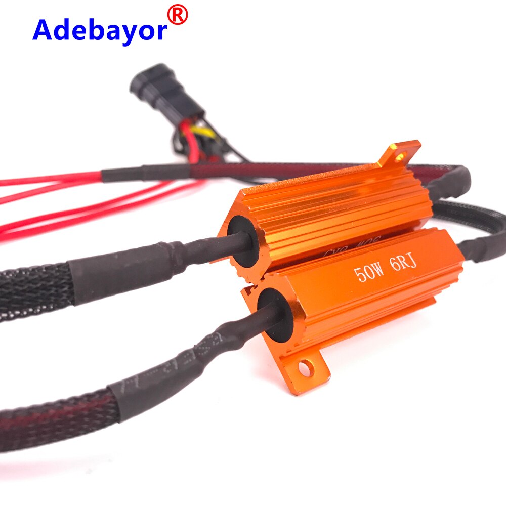 2Pcs H11 LED Decoder Resistor Canbus Wire Harness Adapter DC12V for LED Headlight Fog DRL Lamp Bulb car accessories