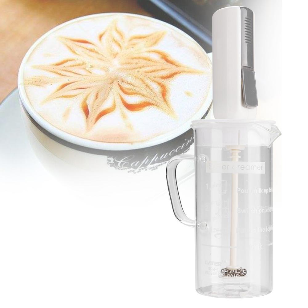 Elektrische Milchaufschäumer Schäumer Aufschäumen Von Milch Wärmer 300ml glas messbecher ABS melken gerät