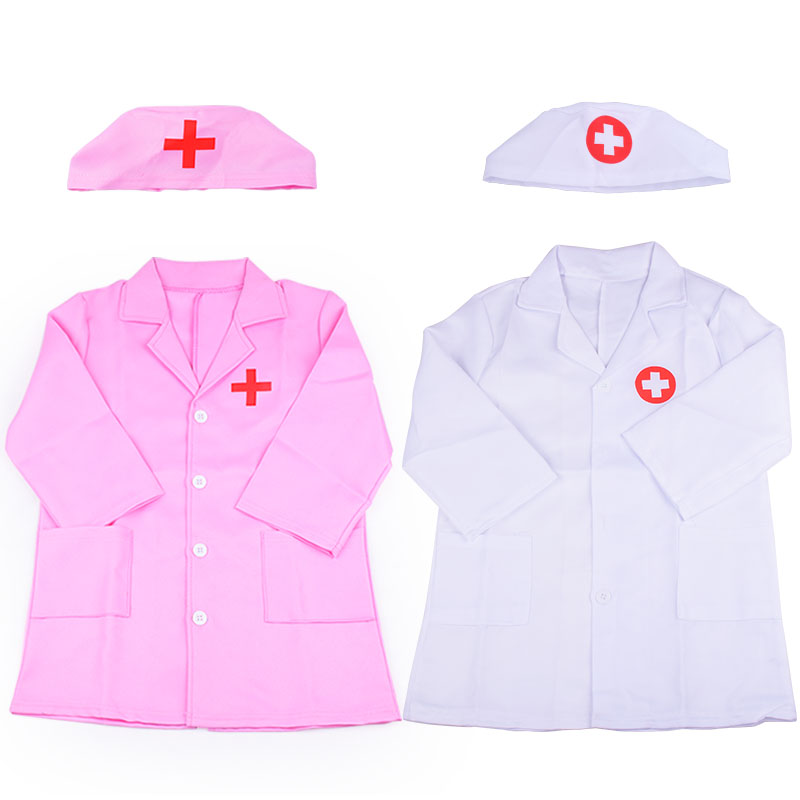 Børns læge sygeplejerske rollespil kostume halloween festfrakke hvid morgenkåbe sygeplejerskeuniform