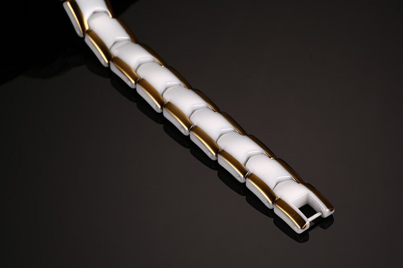 Gorgor Trendy Klassieke Keramische Armband Met Zwarte Steen En Gouden Rand Armbanden Voor Voor Elegante Vrouwen Sieraden CBRM-001