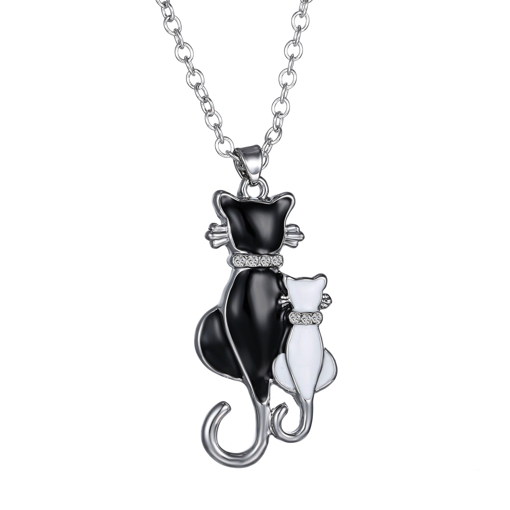 Personalità femminile Walking Cat collana con ciondolo simpatico gattino animale curvo semplice clavicola catena collane gioielli per feste: 159N74