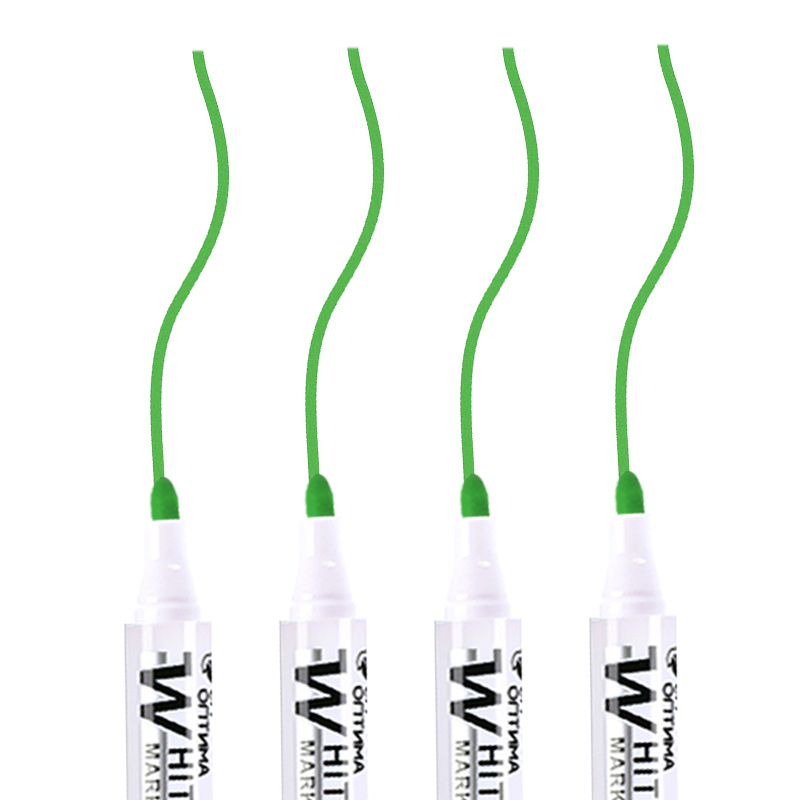 Erasable Whiteboard Marker Pen, Material Escolar, Papelaria para Professor, Preto, Azul, Vermelho, Tinta verde, Crude Nib Markers, W, 4Pc Set: Borgonha