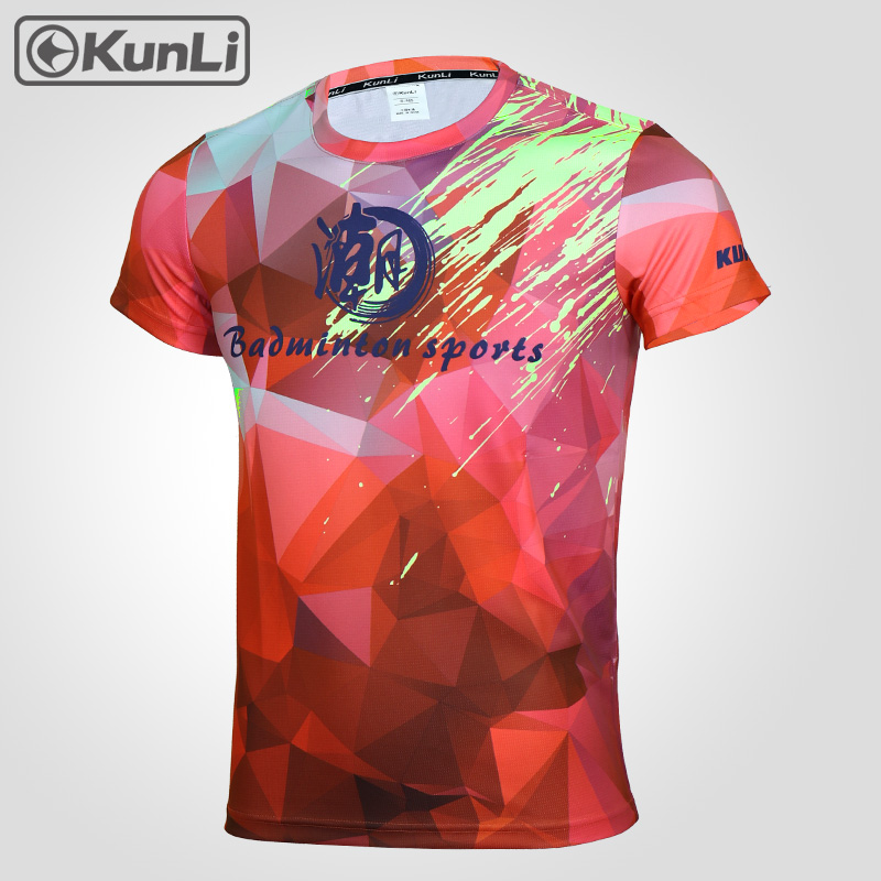 Camiseta de tenis de manga corta de Kunli para hombre deportes al aire libre ropa de bádminton para correr camiseta de voleibol de baloncesto: 5062 Purple pink / XL