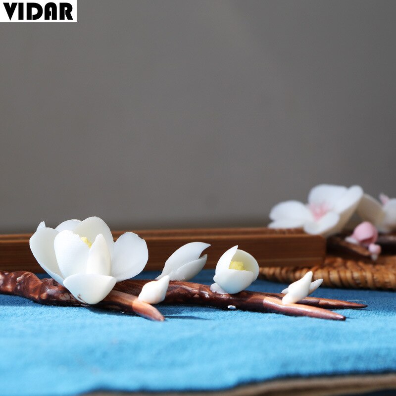 VIDAR-rama de flor de ciruelo de cerámica hecha a mano, accesorios creativos de decoración para Ceremonia de té, adornos Zen