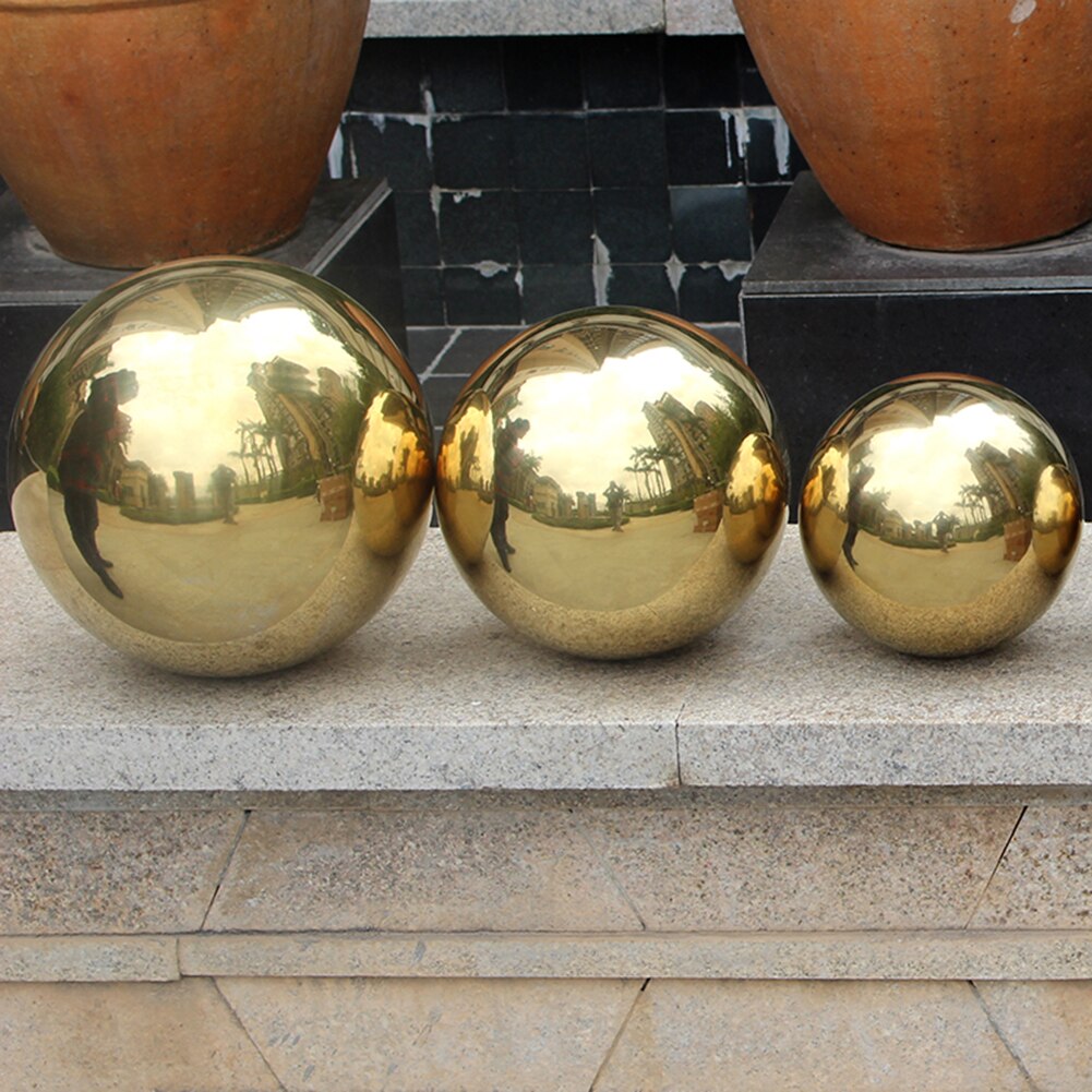 201 Roestvrij Staal Titanium Gold Hollow Bal Naadloze Huis &amp; Tuin Decoratie Spiegel Bal Bol 25Mm ~ 120Mm