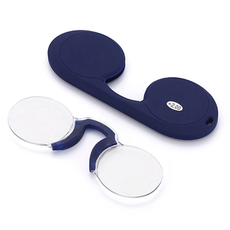 Draagbare Siliconen Neus-Clip Verziend Glazen Anti-Slip Bijziend Clip Neus Ronde Verziend Leesbril 100-300 graden
