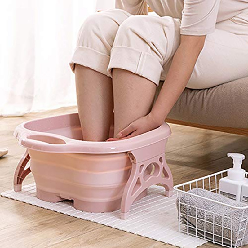 ¡Novedad! Bañera de pie para SPA, bañera para pies (con rodillos de masaje), bañera portátil plegable para masaje de pies