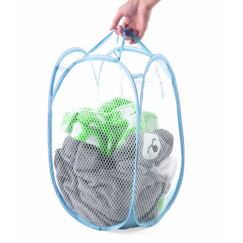 Blue Opvouwbare Wasmand Japanse Kleur Netto Wasmand