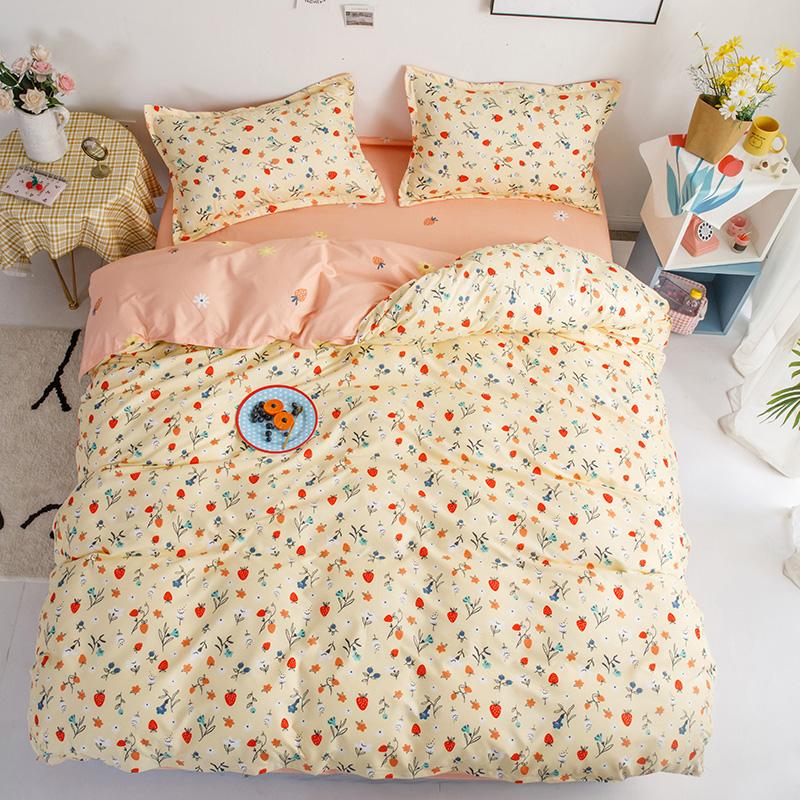 3 stücke, Bettwäsche einstellen 175x220 Decke Abdeckung, Decke Abdeckung, Bett Blatt, königin König Größe Gelb Ländlichen Stil Bettbezug 220x240 Kissenbezug