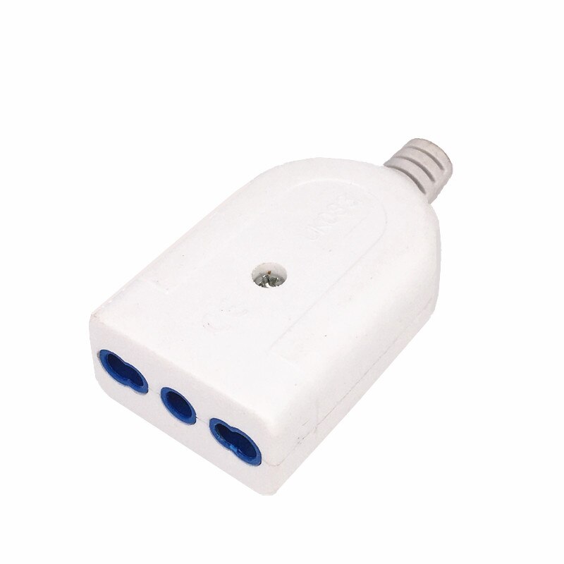Petite prise de courant italienne standard 10A, prise mâle et femelle, convertisseur à 3 broches rondes, adaptateur détachable: female white