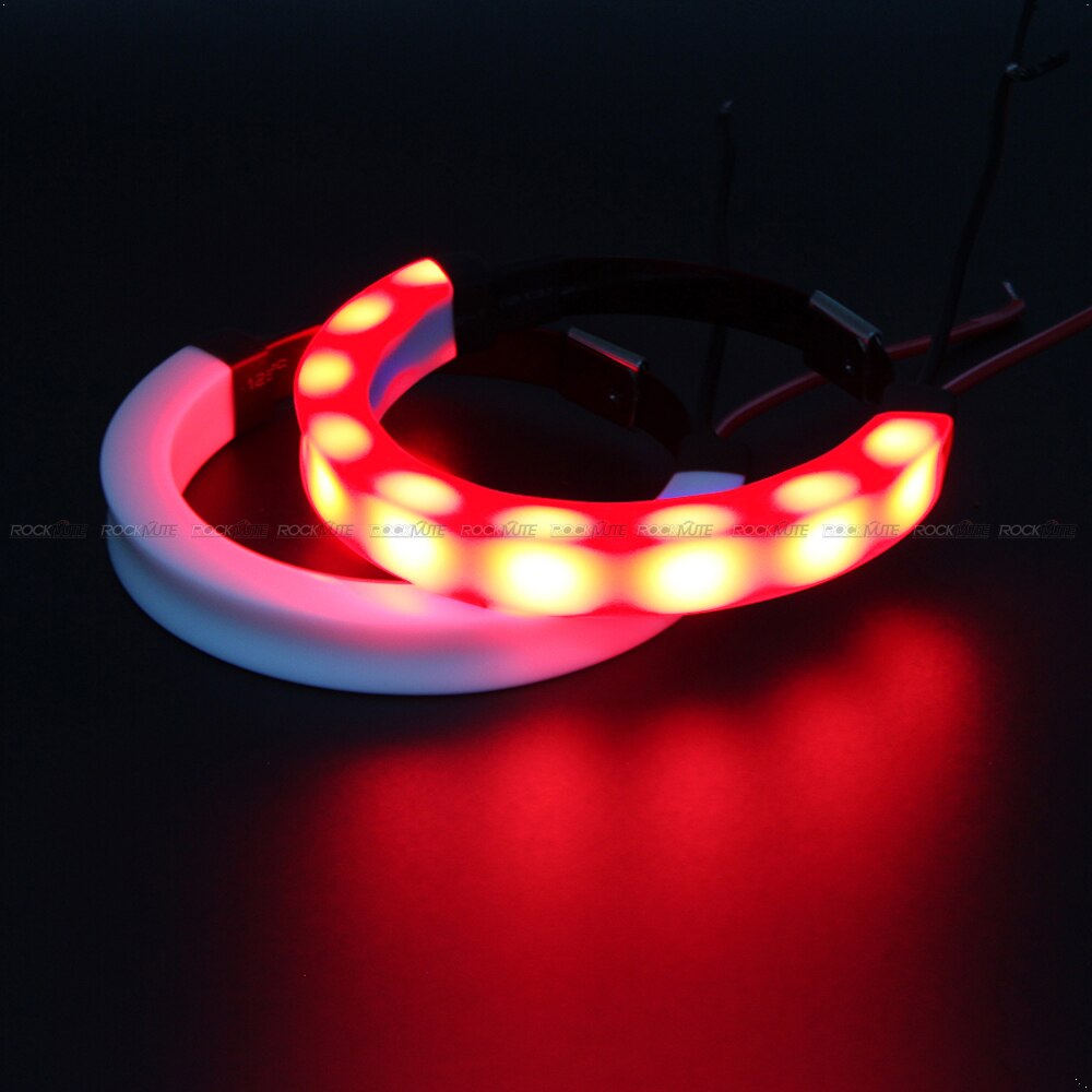 Turn Signal Led Light Strips Op Voor/Achter Vork Schokdemper Voor Kawasaki Z125 Z400 Z650 Z800 Z900 Z1000 w800 Versys 650/1000: 53.1mm-76mm Red