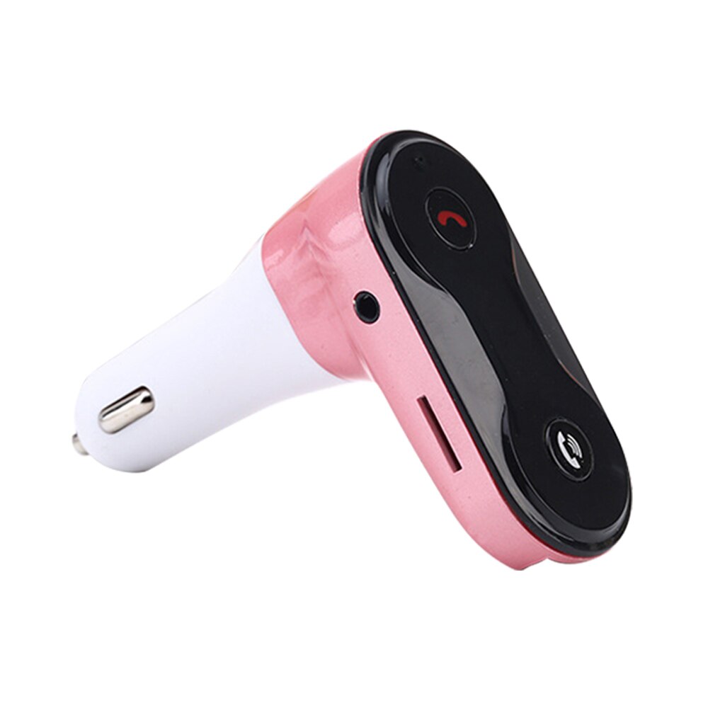 Rovtop Wireless FM Transmitter Modulator Car Bluetooth Kit G7 Charger Upgrade to C8 AUX Wireless Handsfree Car Music Player Z2: Pink