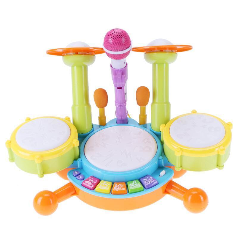 Baby muzikaal drum speelgoed, kinder jazz drumstel, elektronisch percussie muziekinstrument, educatief speelgoed voor kinderen van 3 jaar: Default Title