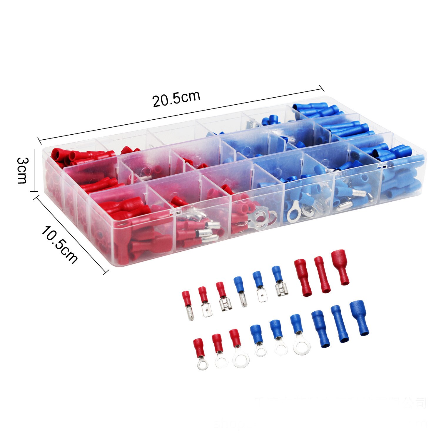 1200Pcs Crimp Connectors, Uyo Type Geïsoleerde Elektrische Connectors Set Inclusief Ring Bullet Spade Butt Splice En Piggy Back: 360pcs