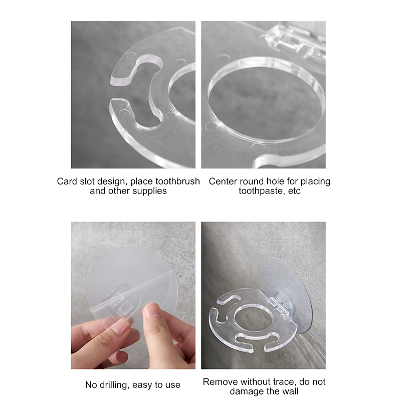 Strong Suction Toothbrush Holder Toothpaste Storage Rack Shaver Tooth Brush Dispenser Organizer Bathroom Accessories