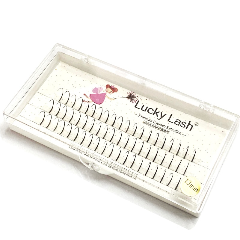 Lucky lashes a/m shape premade fans eyelash extensions til salon individuelle øjenvipper