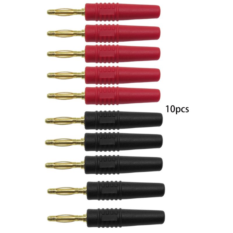 10pcs 2mm Wire Cord Solder Type Male Banana Plug Jack Connector Musical Speaker