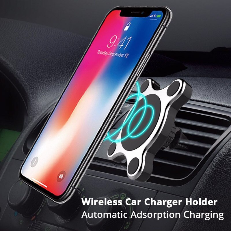 Fast Wireless Magnetic Car Charger Air Vent Mount Car Phone Stand For iPhone X Xs Xr Max 8Plus Car Phone Holder Wireless Charger