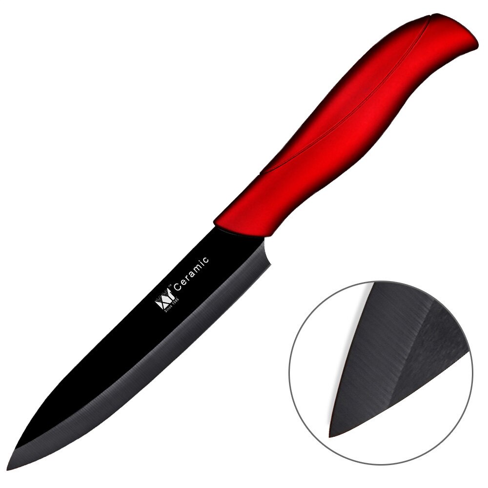 cuchillo de cerámica de 3 4 5 6 pulgadas Juego de cuchillos de cocina + pelador Zirconia negra blanco hoja de cuchillo de Chef vegetariana herramienta de cocina