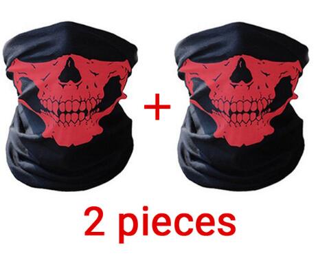 Motorcykelmask sommar balaclava 2 delar dödskalle spökmask biker motor ansiktsskydd vindtät utomhus ansiktsmasker halsduk: B