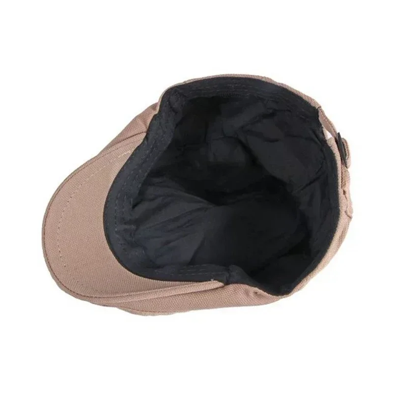 Boné elegante de algodão para homens e mulheres, chapéus britânicos de jornaleiro, bonés de duckbill ajustáveis, chapéu liso, outono